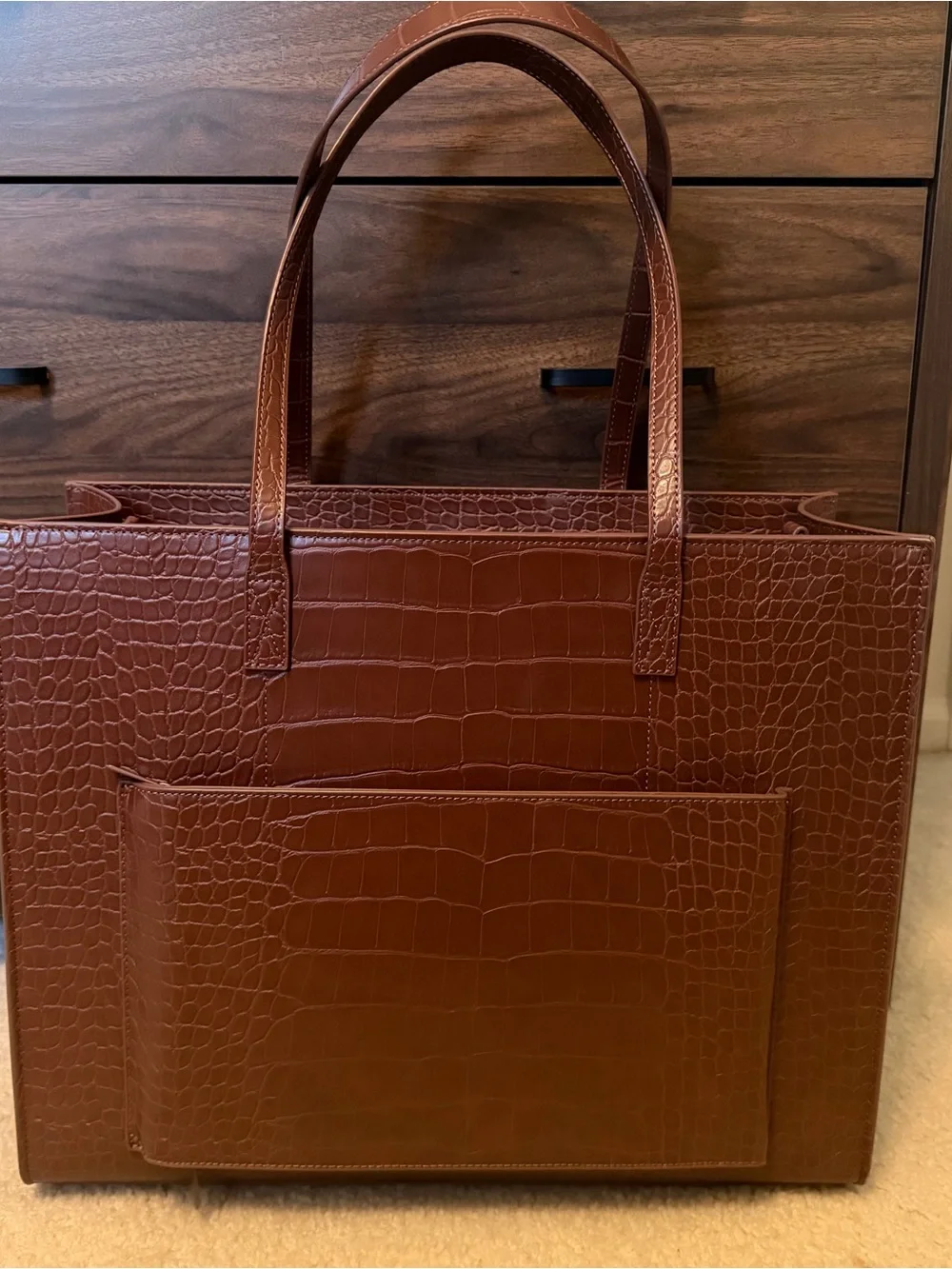 BEIS Large Work Tote - Maple Croc